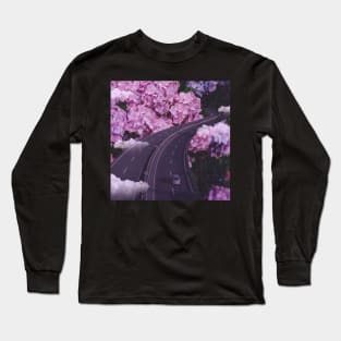 Pink Flower Road Long Sleeve T-Shirt